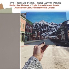 Paramount Pro-Tones All-Media Toned Canvas Panels 3-Pack – Triple-Primed 100% Co