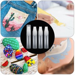 4 Pcs Refillable Paint Pens Empty Graffiti Markers Empty Paint Daubers Bottle…