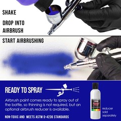 US Art Supply 8-Ounce Opaque Saffire Blue Airbrush Paint