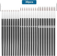 30Pcs Detail Paint Brushes, Fine Tip Paint Brush with 3 Sizes #0#00#000 Mini