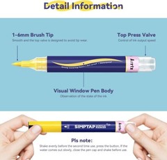 US Arrtx Top Valve Action Marker Pen Set of 24 Colors Simptap Acrylic Paint Pens