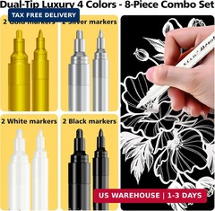 SFAIH Acrylic Paint Markers Pens – 4 Colors 8 Pack (Fine & Medium) for DIY Home