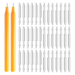 55Pcs Universal White Nylon Replacement Pen Nibs for Smooth Consistent Ink Flow