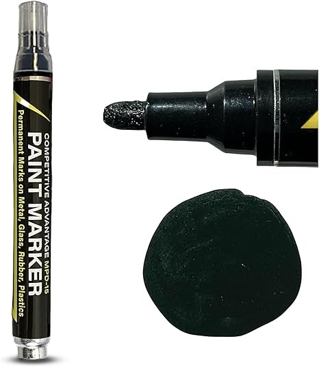 Enamel Paint Markers MPD-15 | MATTE BLACK – 1 Pack | Permanent Marks on Metal, G