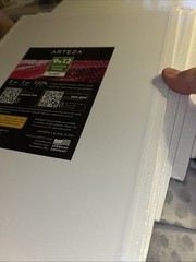 Arteza Classic White Canvas Cotton Panel Art Painting 9 x 12″ Set of 5 New