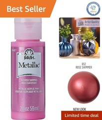 2 Oz Rose Shimmer Metallic Paint – High-Quality Non-Toxic for Smooth Application