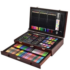 145 Piece Deluxe Art Set, Wooden Box & Drawing Kit with Crayons, Oil Pastels,…