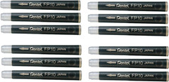 Arts Pocket Brush Refills, Black Ink, Value Set of 12