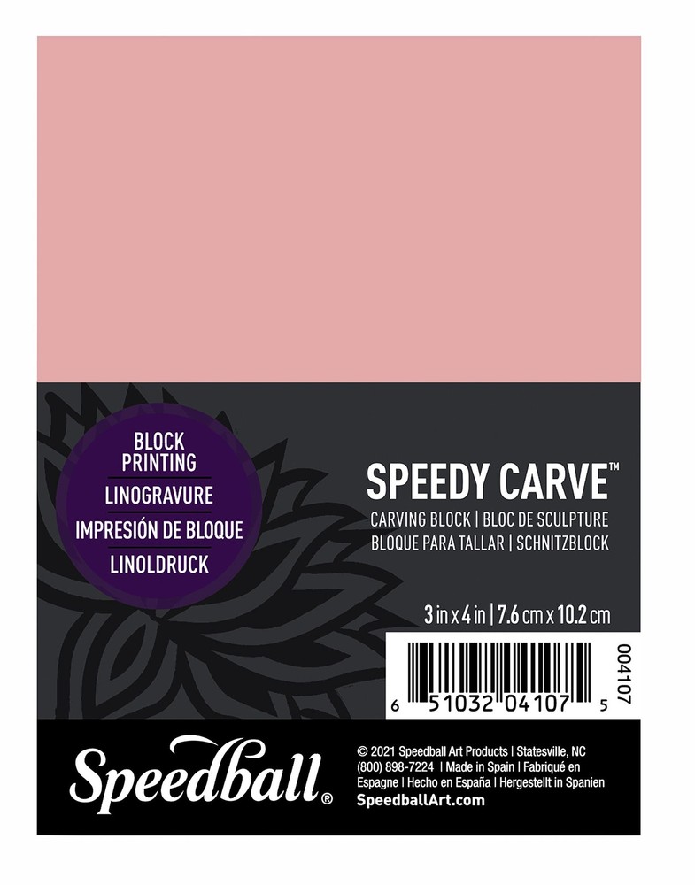 4107 Speedy-Carve Block Soft Easy Carve Surface 3×4 Inches Pink