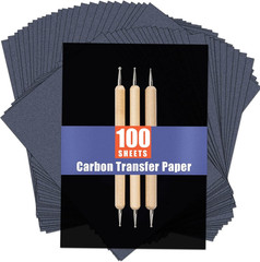100 Sheets Carbon Paper Sheets, Carbon with 3PCS Embossing Stylus for DIY Woodw