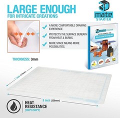 Heat-Resistant 3D Pen Mat 9×7 with Dual-Sided Silicone & Craft Templates