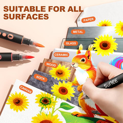 72 Colors Acrylic Paint Markers, 36 Pack Brush Tip Paint Pens with Automatic Co