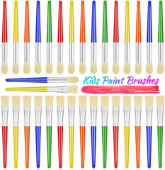30 Kids Paint Brushes Set with Jumbo round Watercolor and Large Flat Craft Brush