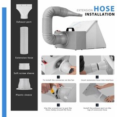 Portable Airbrush Paint Spray Booth Kit w/ 3 LED Lights Turn Table & Filter Hose