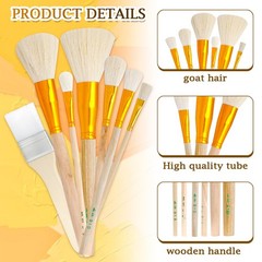 7 Pcs Mop Brushes – Assorted Size Blending Gilding Brushes with Wooden Handl…