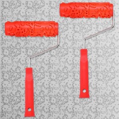 MBAIYO 2 Pcs 7” Textured Paint Roller, Rubber Pattern 7 Inch, Red