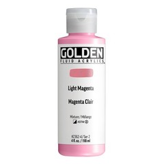 Fluid Acrylics Light Magenta 4 fl. oz. Bottle Professional Paint SemiOpaque