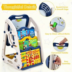 Kids Art Easel Magnetic Whiteboard Chalkboard Drawing Fun Activity Play