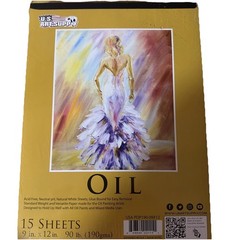 Oil Painting Sketch Art Pad. 15 Sheets 9×12” Premium Paper 90 Weight, Unopened