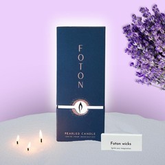 Scented Candle 18oz Lavender Love Long Lasting Refillable Foton Pearled Toxic