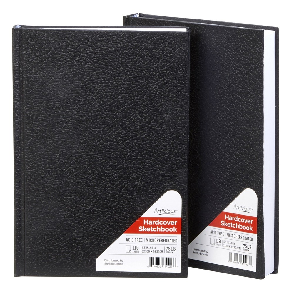 Hardcover Sketch Book 2 Pack Drawing Books 5.5″ x 8″ Sketchbooks, 110 Sheets …