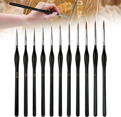 11Pcs Detailing Paint Brushes Set with Triangular Handles – Fine Tip Micro Brush