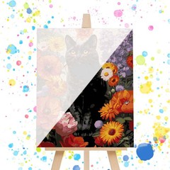 CEOVR Black Cat Paint by Numbers Kit for Adults, Flower FD010-colorful