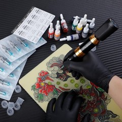 Luxury Cordless Tattoo Gun Kit: Pro Pen, 2 Batteries & 20 Needles for Beginners