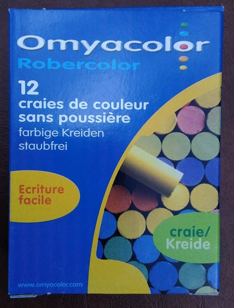Omyacolor Chalkboard Chalk 12 Pc Coloured Dustless Made In France