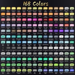 168 Colors Alcohol Markers Brush Tip & Chisel, Dual Tip Art Markers Set for A…