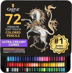 Professional Quality Colored Pencils Set for Sketching, 72 Soft Core Colors