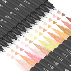 Skin Tone Markers 12 Pack Dual Brush Pens Art Drawing Sketching