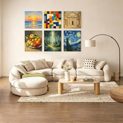 6 Pack Unfinished Blank Wood Panel Boards, Natural Wooden Painting Canvas for Oi