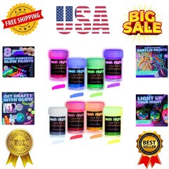 Glow in The Dark | Luminescent | Phosphorescent | Self-Luminous Paint – Set of 8