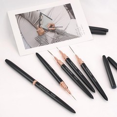 Komall Metallic Nail Art Brushes, 5Pcs Liner Brush Set, UV Gel Polish Black