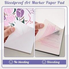 A4 Marker Paper Pad 50 Sheets, 8.3×11.7 Inch Bleedproof Art Sketch Purple