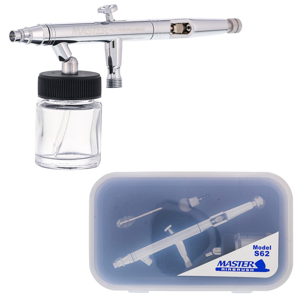 Precision Master S62 0.5mm DUAL-ACTION AIRBRUSH SET KIT Auto Paint Hobby Craft