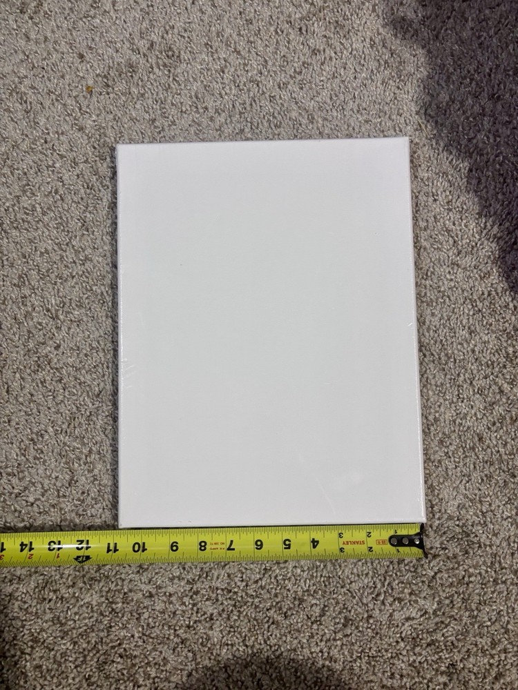 Lot of 2 Blank White Rectangular Stretched Canvas Boards, Approx. 8 x 10 in