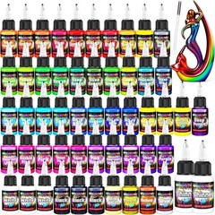 54 Color Airbrush Paint Set with 2 Thinners Water-Based Acrylic Ready to Spray