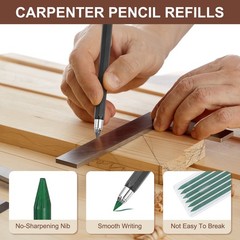 30Pcs 2.8mm Carpenter Pencil Refill, Solid Dry Pencil Refill, Green