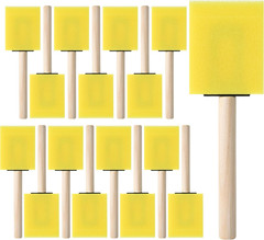 Bates- Foam Paint Brushes, 2″, 16 Pack, Yellow Sponge Brushes for Painting