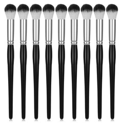 9 PCS 0.6 Inch Oval Blending Mop Brush Short Wooden Handle Acrylic Face Oil