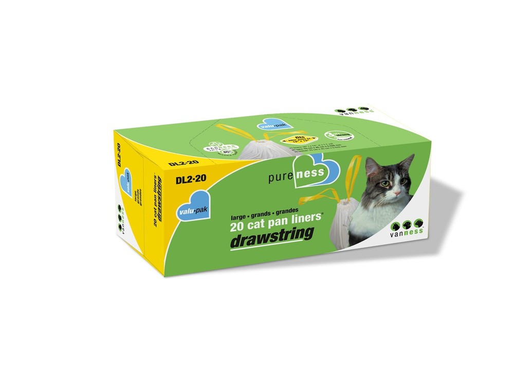 Van Ness Pets Drawstring Cat Litter Box Liners, Unscented, Large Size, 36� x