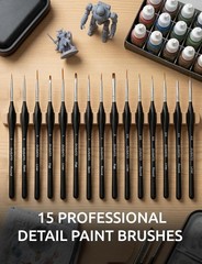 Travel-Friendly 15pc Paint Brush Set with Triangular Handles for Maximum Control