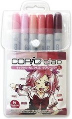 Copic Ciao 6 Colors Set Character Select Lovely Colors Red Pink Basic Color New