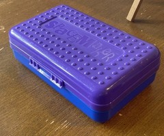 VTG Classic Spacemaker Pencil Box Purple & Blue Made In USA Case Newell 1994