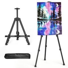 Easels for Painting Canvas, Aredy 66″ Art 39.3″ D x W x 63″ H, Black