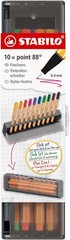 STABILO point 88 – Fineliner – Click Set da 10 – Colori assortiti