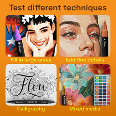 ARTISTRO 24 Acrylic Paint Markers – Paint Pens for Drawing, Brush + Fine Tips –