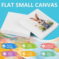ESRICH Mini Stretched Canvas 20Pack 2x2inch, 2/5”Profile Art Primed Canvases fo
